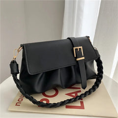 Pleated Small Square Bag Women Handbag Crossbody Shoulder Bag