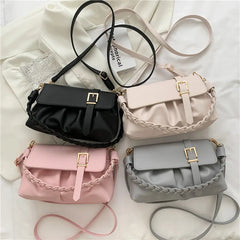 Pleated Small Square Bag Women Handbag Crossbody Shoulder Bag