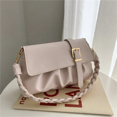 Pleated Small Square Bag Women Handbag Crossbody Shoulder Bag