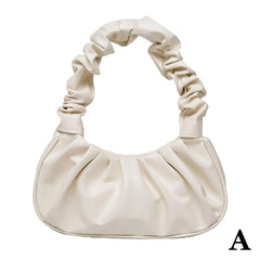Pleated Handbags Women's Pu Leather Bags Shopping Casual Shoulder Armpit Bags