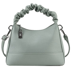 Pleated Handle Bag Bucket Crossbody Bags Women Pu Leather Shoulder Handbags