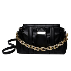 Pleated Acrylic Chains Cloud Women Hand Bags Ruched Shoulder Purses