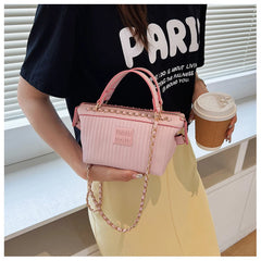 Pleated Chain Crossbody Handbag Women
