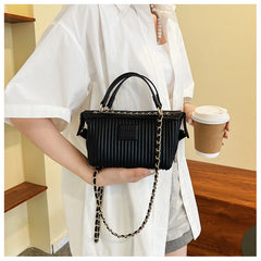 Pleated Chain Crossbody Handbag Women