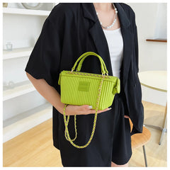 Pleated Chain Crossbody Handbag Women