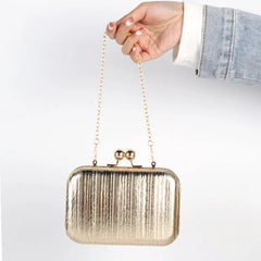 Red Pink Pleated PU Leather Evening Bag Mini Handbag Phone Purse