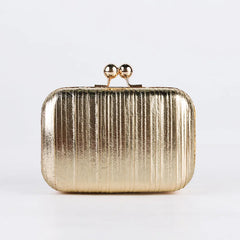 Red Pink Pleated PU Leather Evening Bag Mini Handbag Phone Purse