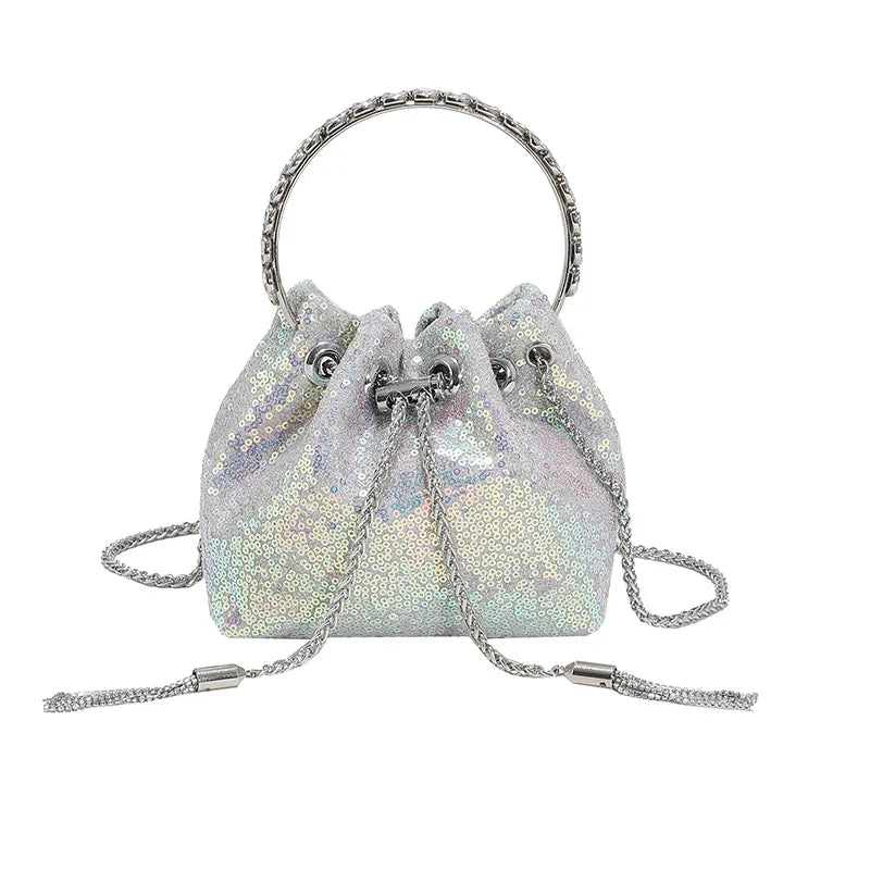Pleated Pattern Bucket Shoulder Bags for Women