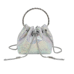 Pleated Pattern Bucket Shoulder Bags for Women
