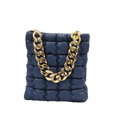 Plaid Chain Tote Bag Winter PU Leather Women's Handbag Shoulder Messenger Bag