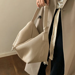 Pleated Shoulder Bags Women Underarm Large Capacity Ladies Party Retro Handbags
