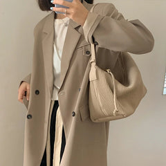 Pleated Shoulder Bags Women Underarm Large Capacity Ladies Party Retro Handbags