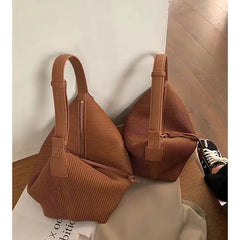 Pleated Shoulder Bags Women Underarm Large Capacity Ladies Party Retro Handbags