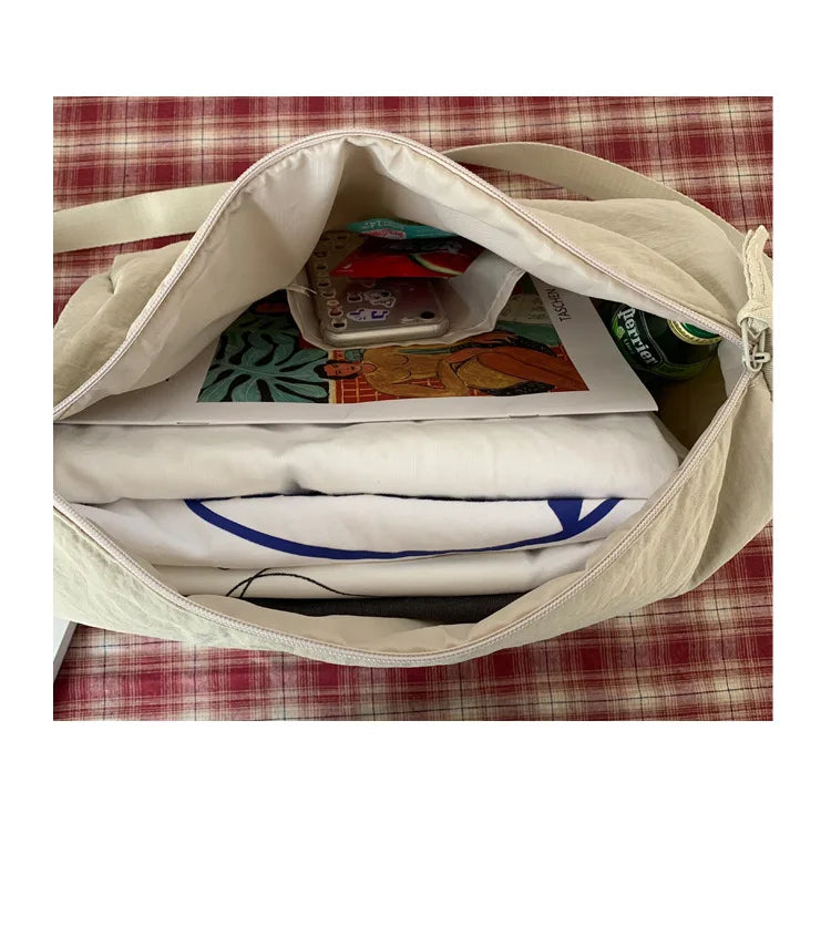 Pleated Soft Cloth Women Shoulder Bag Large Capacity