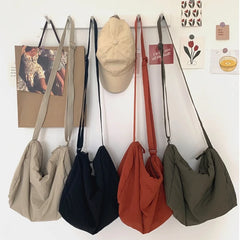 Pleated Soft Cloth Women Shoulder Bag Large Capacity