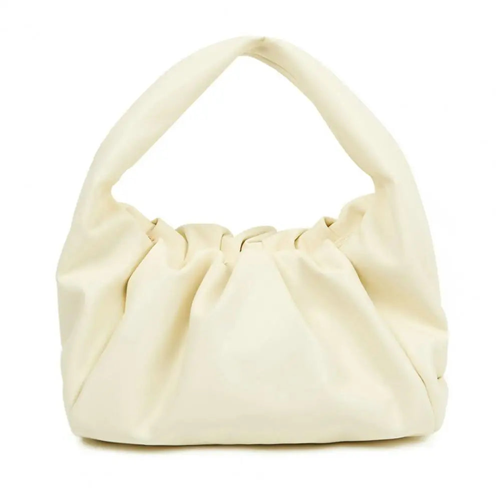 Pleated Large Capacity Women Handbag Waterproof Faux Leather