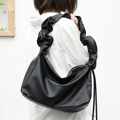 Pleated Women's Handbag Retro Solid Underarm Shoulder Bag