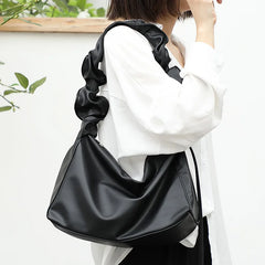 Pleated Women's Handbag Retro Solid Underarm Shoulder Bag