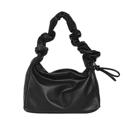 Pleated Women's Handbag Retro Solid Underarm Shoulder Bag