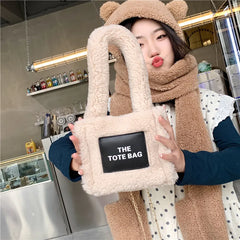 Plush Bag Winter One Shoulder Crossbody Bag Chain Portable Tote Bags