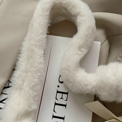 Soft Plush Shoulder Bag for Women Winter Solid Female Underarm Hairy