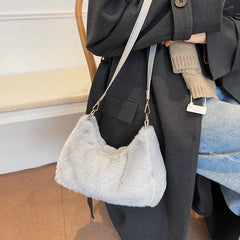 Plush Bag Women's Large Capacity One Shoulder Handbag Crossbody Bag