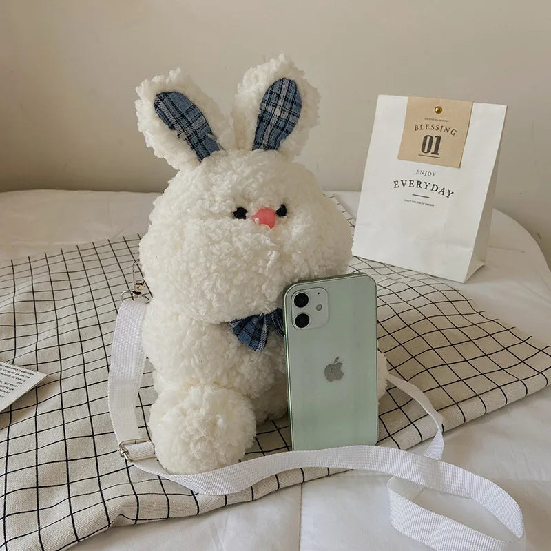 Women Rabbit Shoulder Bag Crossbody Faux Fur Messenger Party Clutches