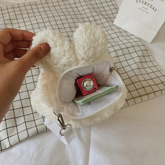 Women Rabbit Shoulder Bag Crossbody Faux Fur Messenger Party Clutches