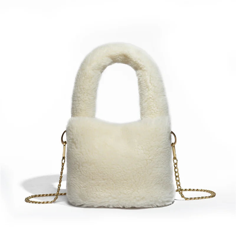 Faux Fur Small Handbags And Purse Handle Tote's Bags For Women