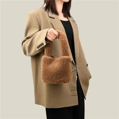 Faux Fur Small Handbags And Purse Handle Tote's Bags For Women
