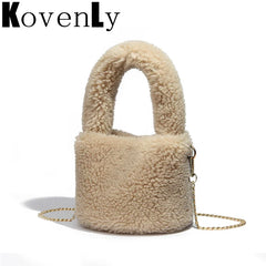 Faux Fur Small Handbags And Purse Handle Tote's Bags For Women