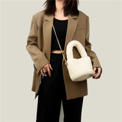 Faux Fur Small Handbags And Purse Handle Tote's Bags For Women
