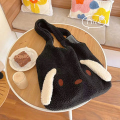 Plush Commute Bag Autumn Winter Female Large Capacity Soft Shoulder