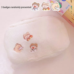Plush Cosmetic Bag Korea Student School Pencil Case Girls Large Capacity