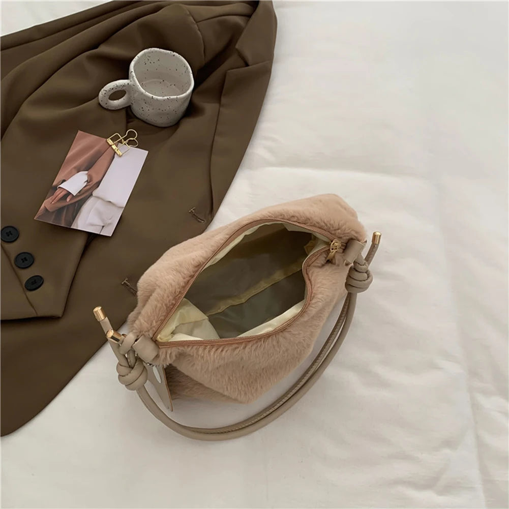 Soft Crossbody Bag for Women with Flower Pendant