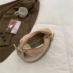 Soft Crossbody Bag for Women with Flower Pendant