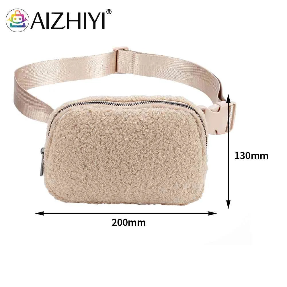 Plush Fanny Pack Bum Bag Zipper Hip Shoulder Bags
