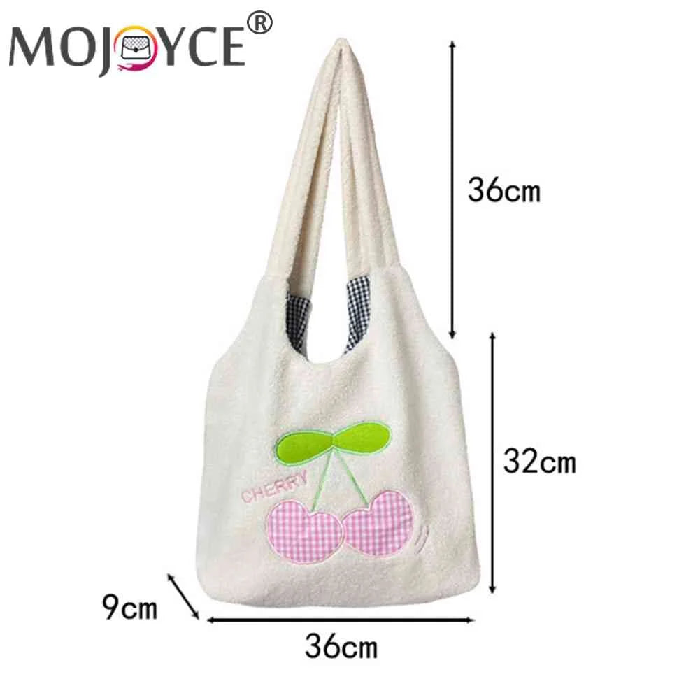 Cherry Cartoon Underarm Bag Fluffy Soft Casual