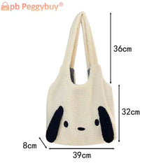 Fluffy Female Underarm Bag Animal Pattern Large Capacity Soft Casual