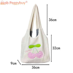 Fluffy Shopping Bag Cherry Cartoon Autumn Winter Student Book Bag