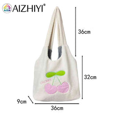 Fluffy Shopping Bag Cherry Cartoon Winter Soft Casual Book Bag