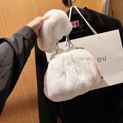 Plush Fur Shoulder Bag Winter Women's Bag Small Tote Bag