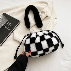 Plush Fur Shoulder Bag Winter Women's Bag Small Tote Bag