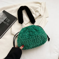 Plush Fur Shoulder Bag Winter Women's Bag Small Tote Bag