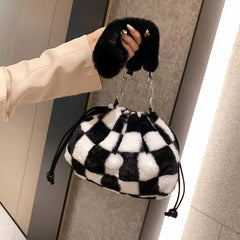 Plush Fur Shoulder Bag Winter Women's Bag Small Tote Bag