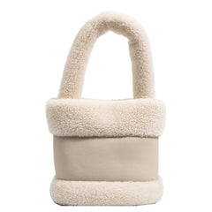 Plush Handbags For Women High Bucket Bag Shoulder Bags Texture Female Messenger
