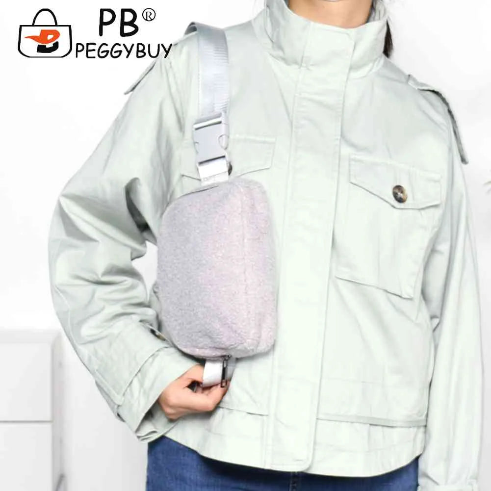 Plush Hip Shoulder Bags Small Crossbody Chest Bags Unisex