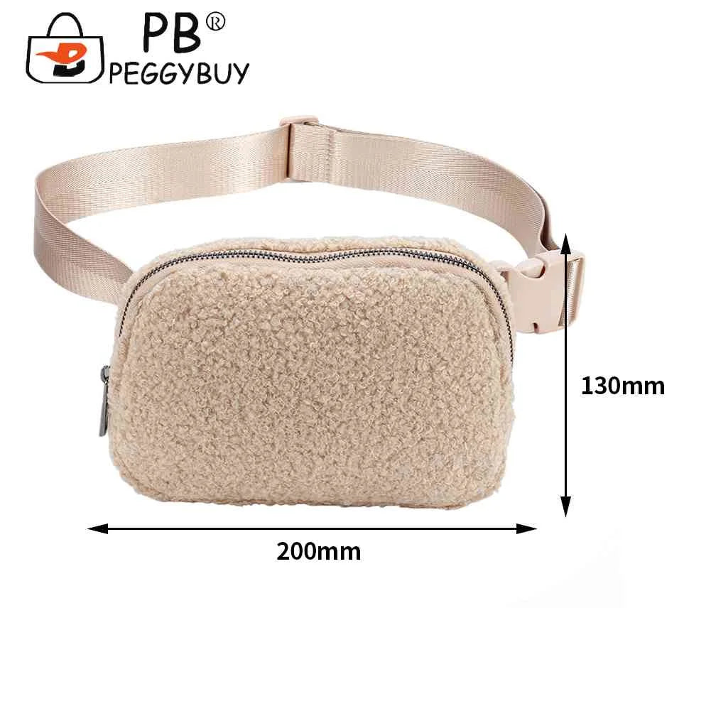 Plush Hip Shoulder Bags Small Crossbody Chest Bags Unisex