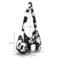 Fluffy Large Capacity Handbags for Women, Casual Soft Portable for Shopping
