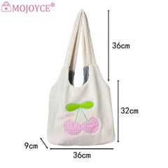 Cherry Cartoon Ladies Tote Bag Plush Underarm Bag Large Capacity Casual